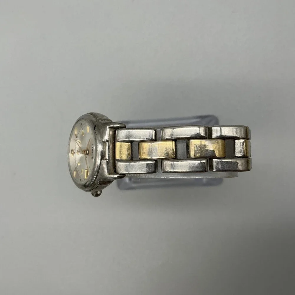 Lorus LR9228 Womens Watch 25mm Silver Dial Two Tone Date New Battery 7.5